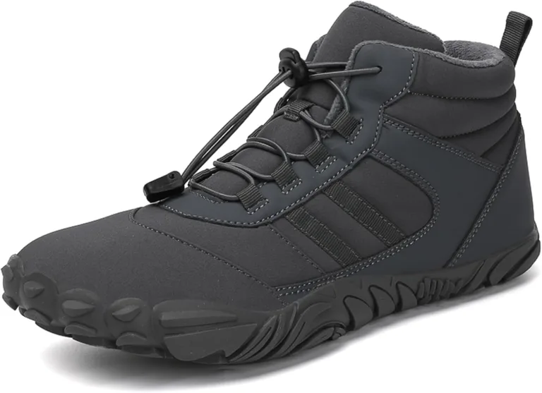 Eliogn Barefoot Shoes Winter, Waterproof Barefoot Shoes Waterproof Trail Running Shoes Outdoor Non-Slip Winter Herr