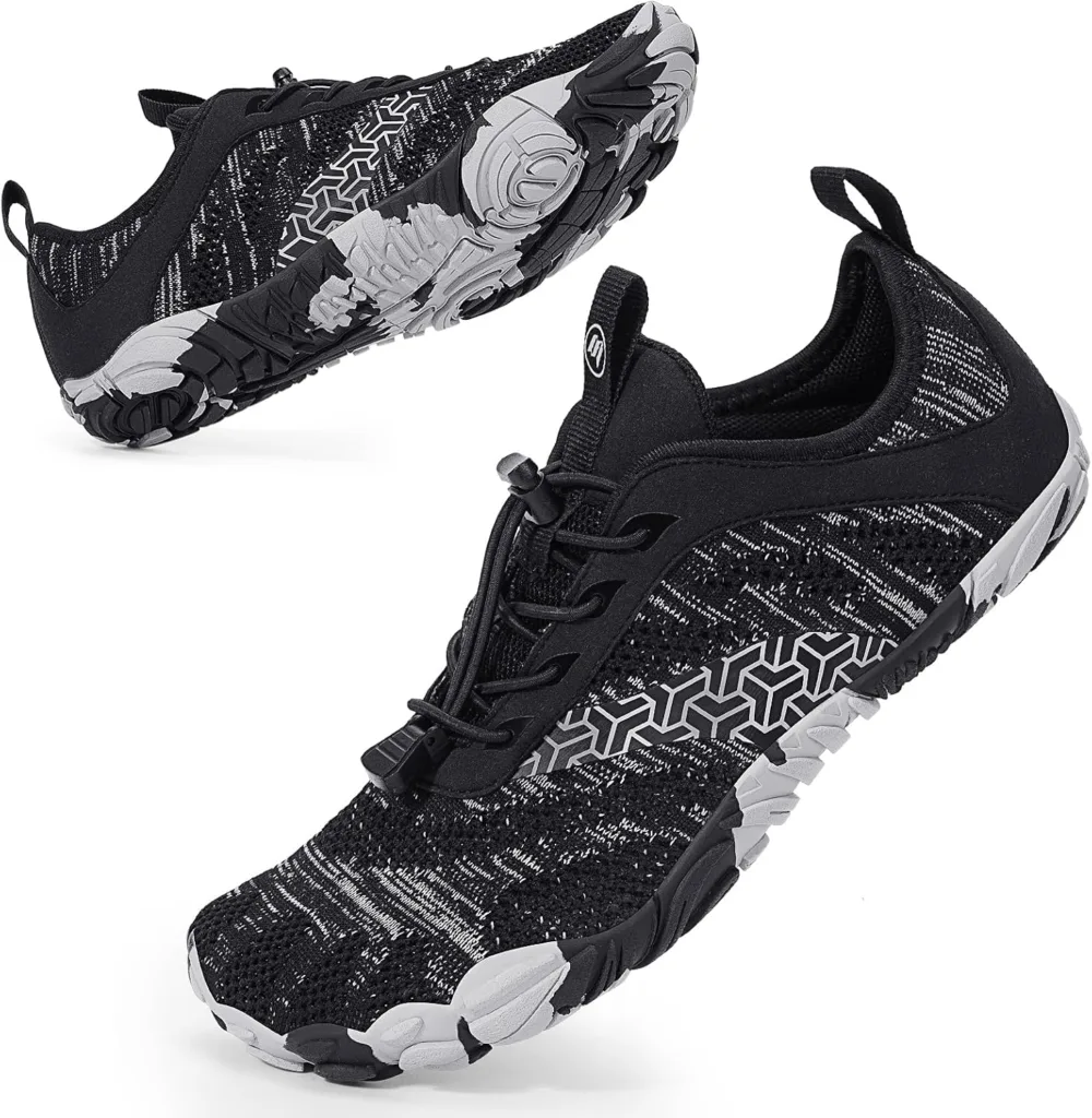 Ldkekdf BibHoly Barefoot Shoes Barefoot Shoes, Lightweight Breathable Trail Running Shoes Non-Slip Trainers for Gym Outdoor Activities, A05 Black Herr