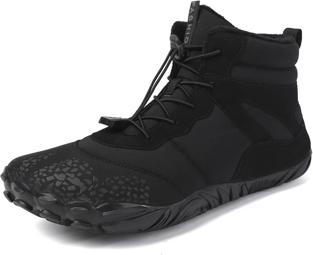 Cerythrina Barefoot Shoes Winter Wide Toe Box Lightweight Walking Boots Plush Lined Warm Snow Boots Outdoor Non-Slip Ankle Herr