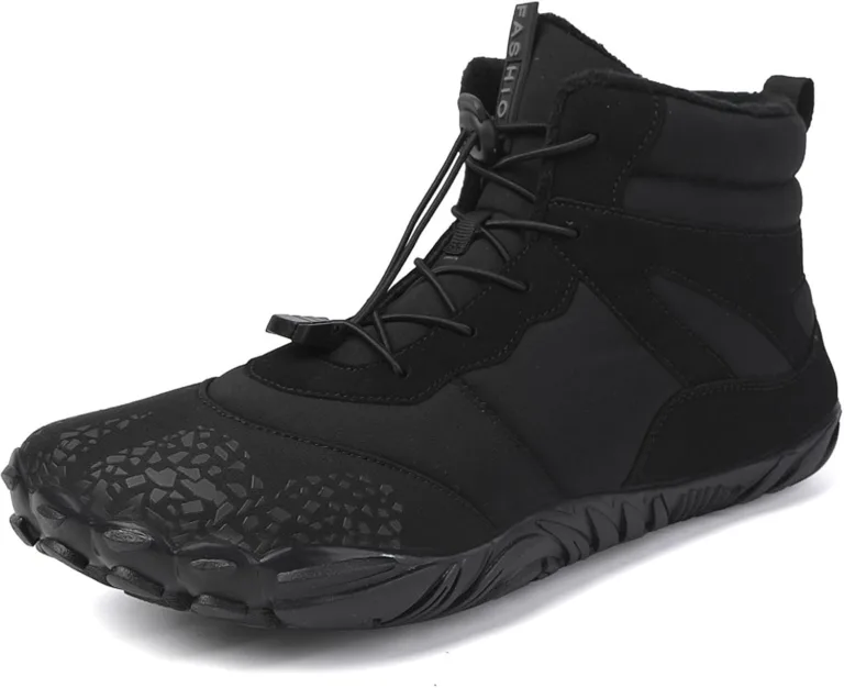 Cerythrina Barefoot Shoes Winter Wide Toe Box Lightweight Walking Boots Plush Lined Warm Snow Boots Outdoor Non-Slip Ankle Herr