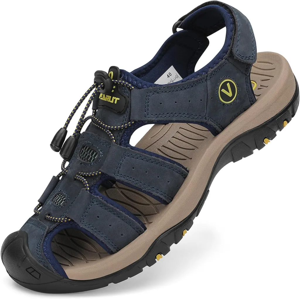 Flarut Sandals Comfortable Sport Sandals Closed Toe Sandals for Trekking Beach Adjustable Herr