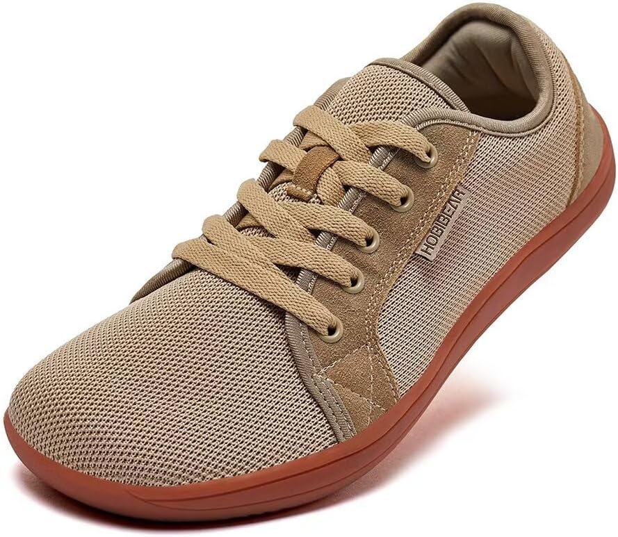 Hobibear Wide Barefoot Shoes Outdoor Trail Running Minimalist Hiking Shoes Lightweight Breathable Chestnut 39 EU Wide Dam