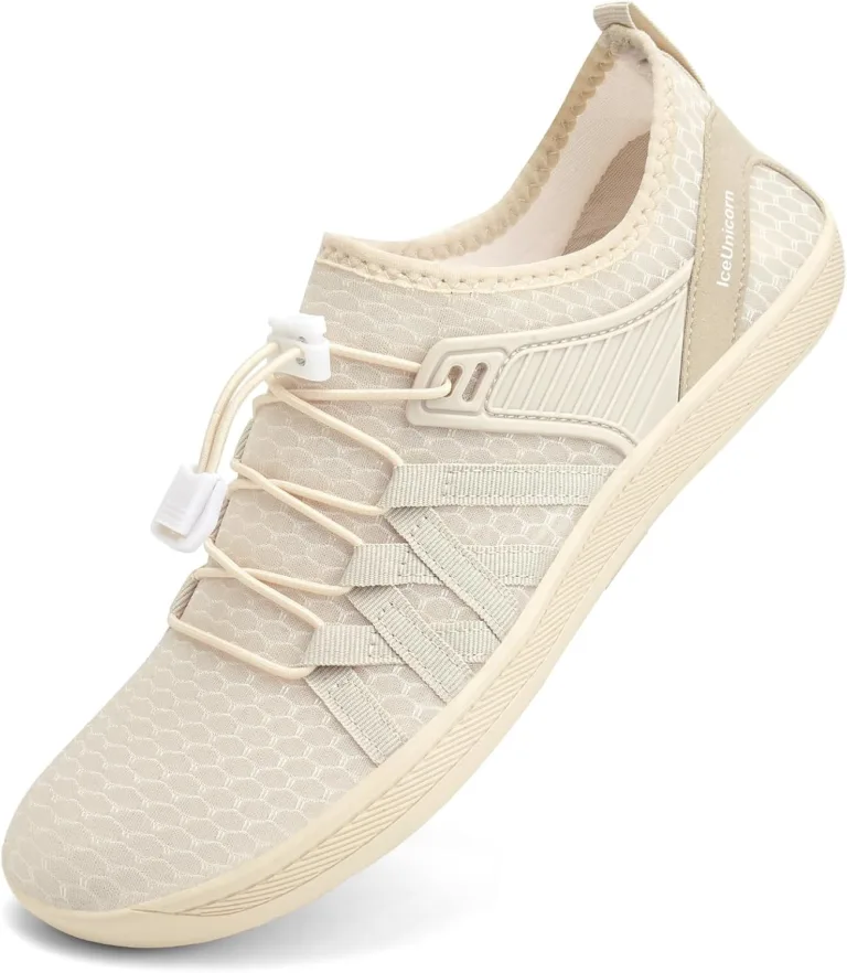 IceUnicorn Barefoot Shoes, Wide Water Shoes for Lightweight Mesh Walking Shoes, Beach, Water Shoes for Gym, Swimming, 528Beige, 40 EU Dam
