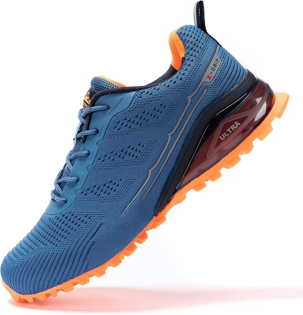 Kricely Trail Running Shoes Breathable Lightweight Trainers Non-Slip Low Rise Walking Shoes,Blue 1 Herr