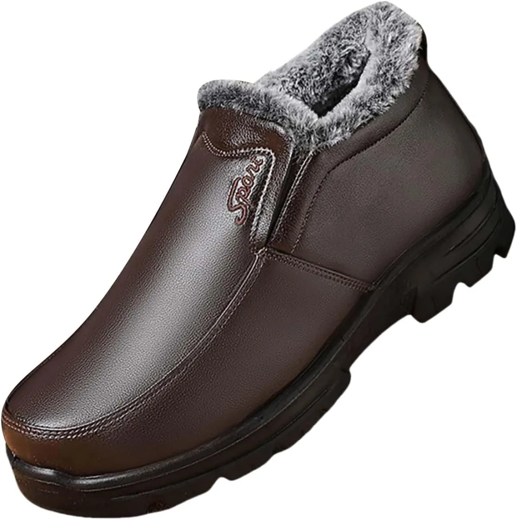 Generisch Generic Slip-On Shoes, Winter Shoes, Lined, Outdoor Boots Without Laces, Thermal Shoes, Solid Color Winter Shoes, Non-Slip Hiking Shoes, Soft Herr