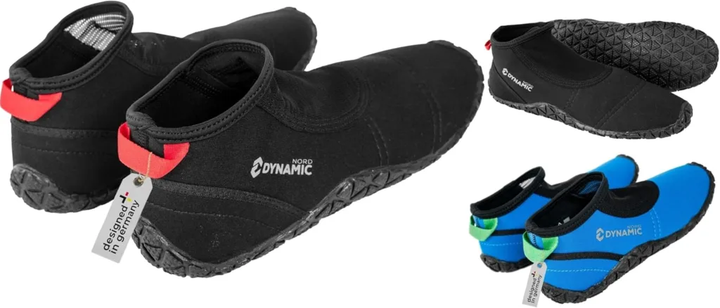 DynamicNord Neoprene swimming shoes, water shoes, designed in Germany, beach water sports shoes, barefoot shoes with mesh for easy on and off Herr
