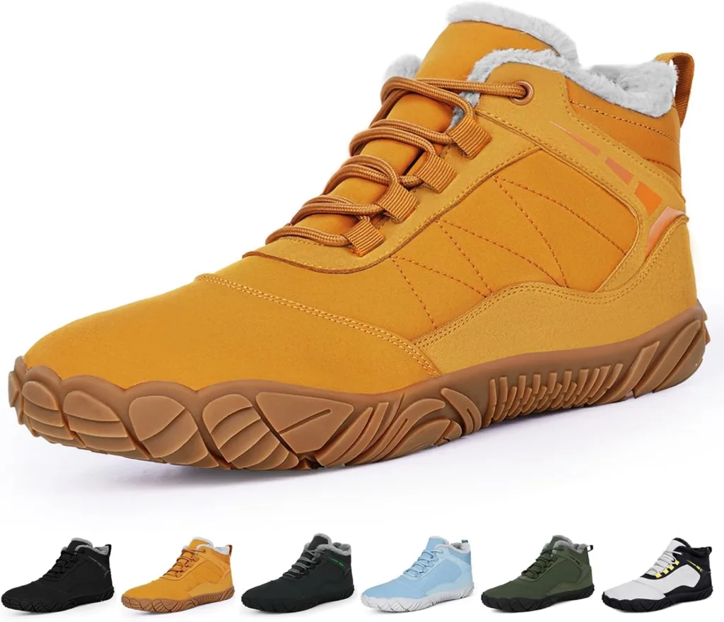 Ruyi Winter Barefoot Shoes , Barefoot Shoes, Warm Lined Winter Shoes, Water Repellent, Trail Running Shoes, Comfortable Winter Boots with Wide Toe Box Herr