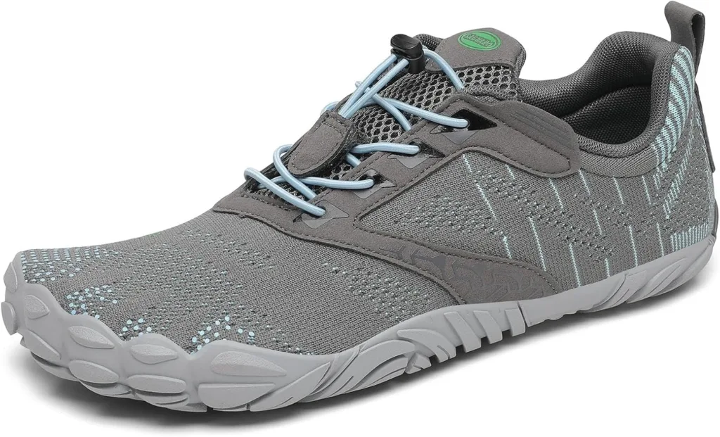 Saguaro Barefoot Shoes Barefoot Shoes – Minimalist Gym Shoes – Breathable Cut Shoes – Wide Toe and Zero Drop Sole Smoky Black, 35-48 EU, French Grey Herr