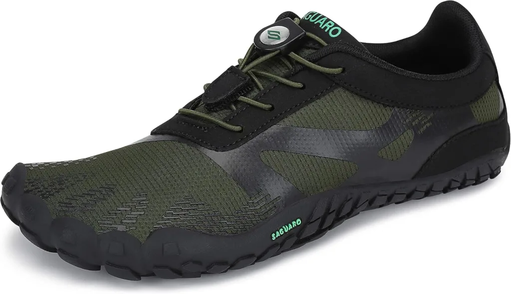 Saguaro Minimalist Shoes Comfortable Light Trail Shoes Flexible Non-slip Barefoot Shoes Breathable for Jogging Walking Fitness Hiking, Green 45 EU Herr