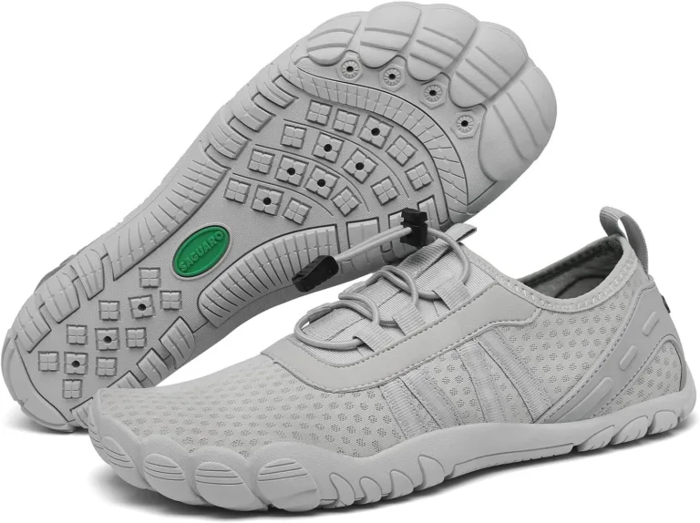 Saguaro Barefoot Bath Shoes Non-Slip Barefoot Shoes Quick Dry Water Shoes with Drain Hole Size 36-48 , GREY Dam
