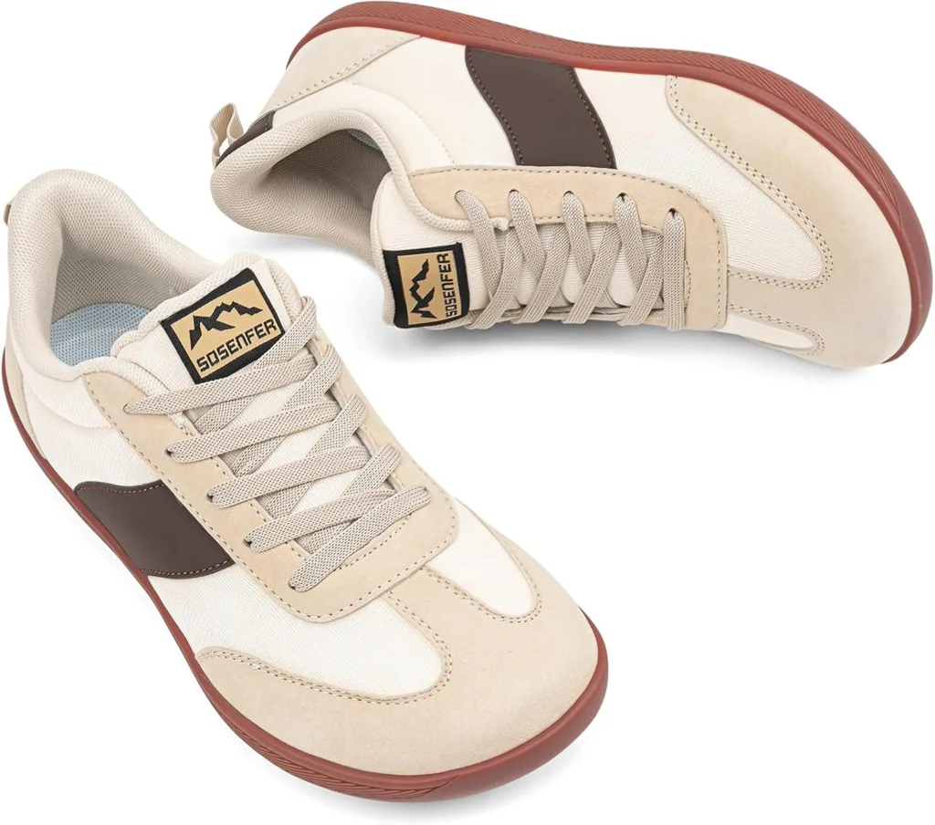 Sosenfer wide barefoot shoes | wide toe fit lightweight casual shoes | minimalist non-slip walking shoes | Zero-Drop sole Herr