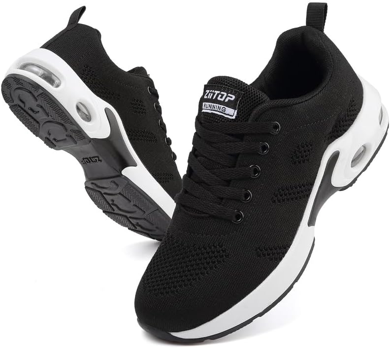 ziitop Trainers Air Cushion Arch Support Sneakers Platform Trainers Ladies Walking Shoes Mesh Breathable Lightweight Sports Shoes Outdoor Gym Athletic Tennis Joggers Dam