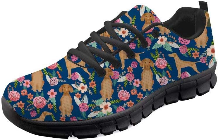 chaqlin Fashion Trainers Animal Dog Pattern Flat Fashion Trainers for Lace Up Sport Running Sneakers with Low Top UK 4-14 Dam